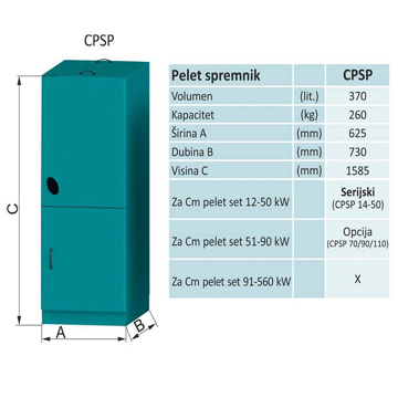 Slika Rezervoar za PELET CPSP 14-50 370 Lit.